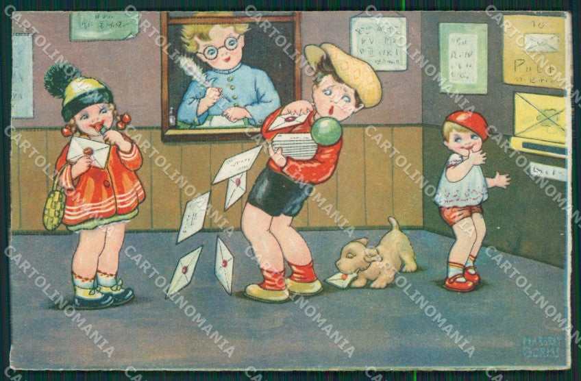 Margret Boriss Children CREASE postcard cartolina KS5917 – fronte