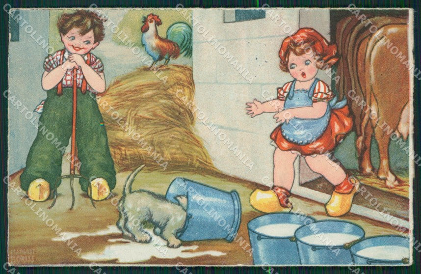 Margret Boriss Children postcard cartolina KS5918 – fronte