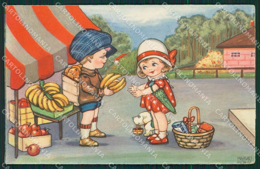 Margret Boriss Children Amag serie 0304 ABRADED postcard cartolina KS5953 – fronte