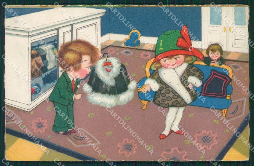 Margret Boriss Children Amag serie 0271 CREASES postcard cartolina KS5954 – fronte