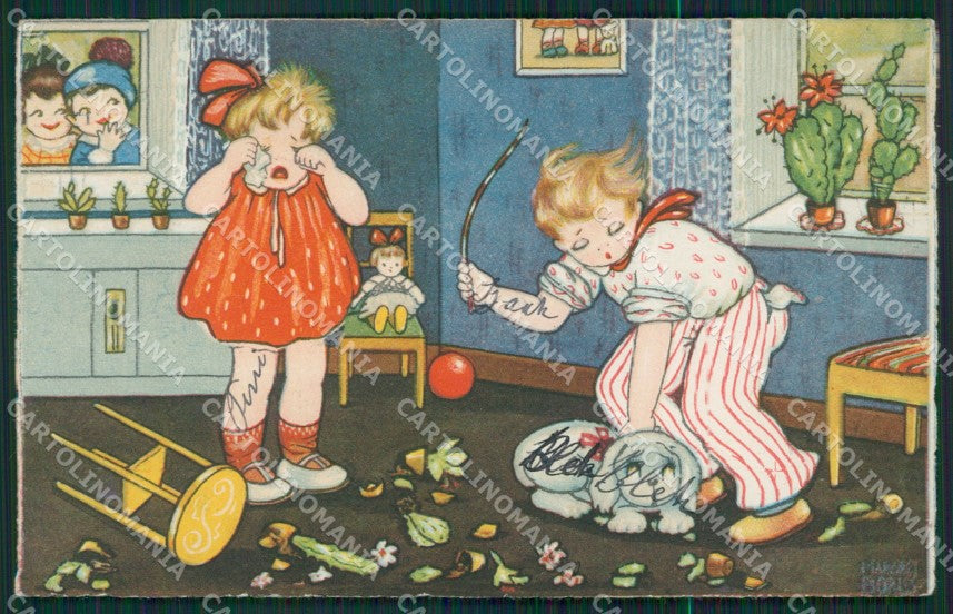 Margret Boriss Children postcard cartolina KS5963 – fronte