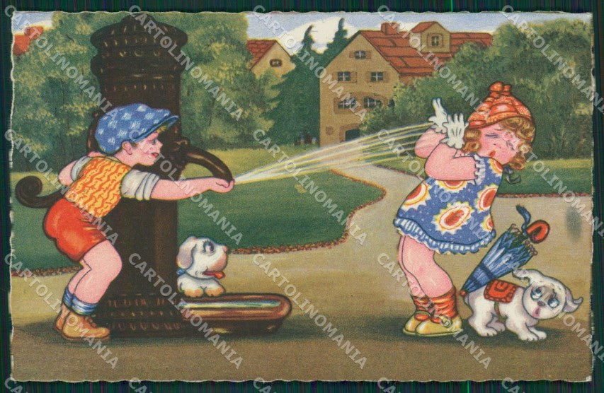 Margret Boriss Children serie 140 postcard cartolina KS5974 – fronte