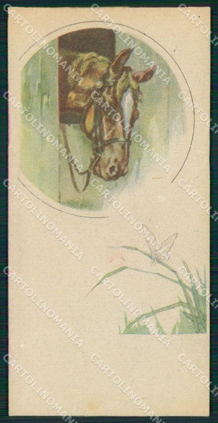Artist Norfini? Horse mini Pubblicitaria Sapone Banfi postcard cartolina KS5980 – fronte