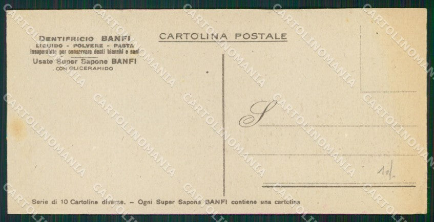 Artist Norfini? Horse mini Pubblicitaria Sapone Banfi postcard cartolina KS5980 – retro