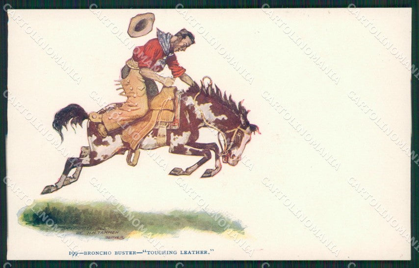 Artist Tammen Horse Rodeo Relief serie 199 postcard cartolina KS6014 – fronte