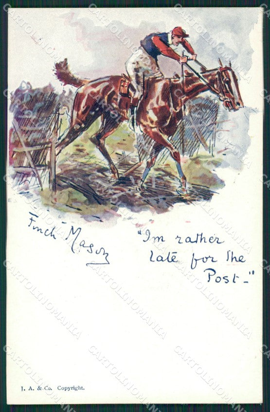 Artist Horse Racing Sport Finch Mason postcard cartolina KS6018 – fronte