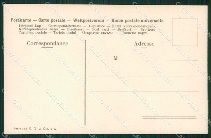 Artist Caputi? Dog Horse Fox Hunting serie 138 postcard cartolina KS6047 – retro