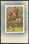 Artist Koch Horse Fox Hunting Meissner Buch serie 1553 postcard cartolina KS6048 – fronte