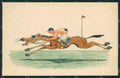 Artist Handapinted Comic Racing Jockey Horse serie 493 postcard cartolina KS6070 – fronte