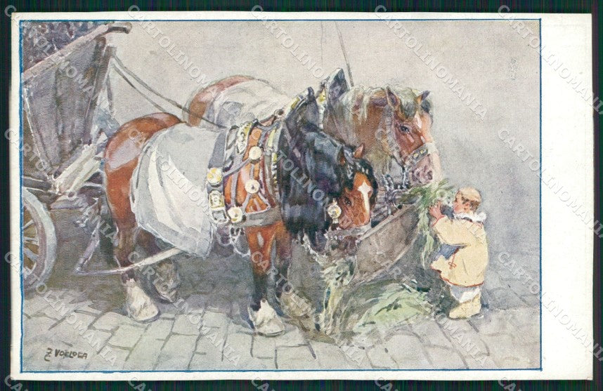 Artist Vorlova Horse postcard cartolina KS6080 – fronte