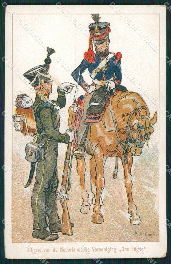 Horse Soldier in Uniform Wapenfeiten Militari postcard cartolina KS6115 – fronte