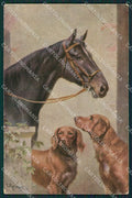 Artist Reichert Horse dog postcard cartolina KS6124 – fronte