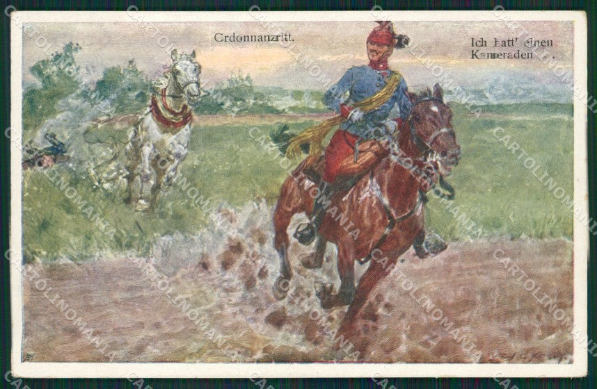 Artist Ludwig Koch Horse Soldier Uniform Militari BKWI 598 cartolina KS6130 – fronte