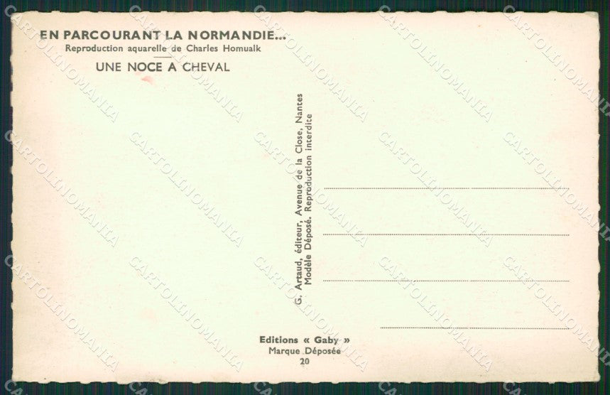 Artist Charles Homualk Horse Normandie postcard cartolina KS6132 – retro