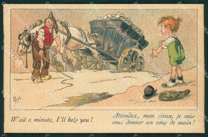 Artist Mich Horse postcard cartolina KS6134 – fronte