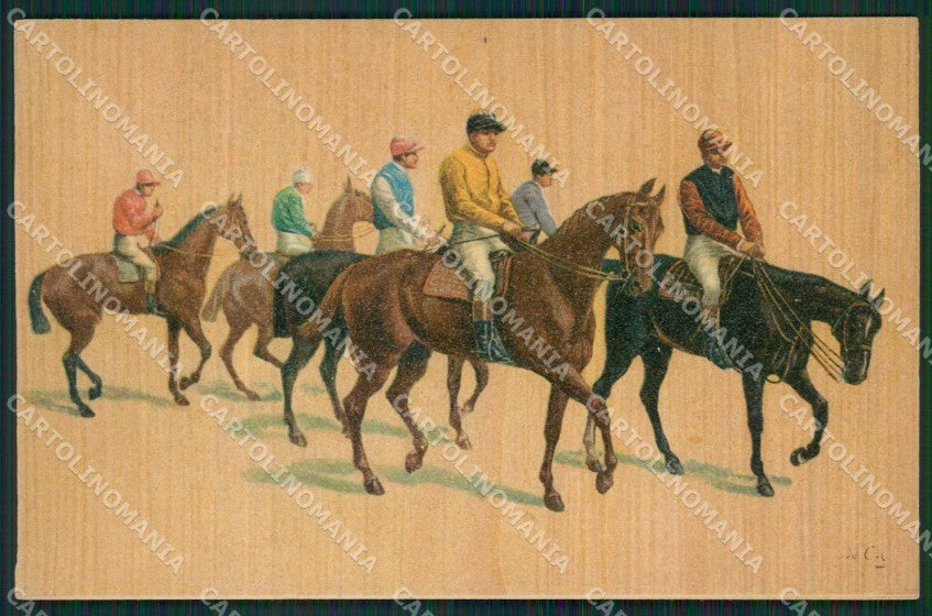 Racing Horse Jockey serie 7466 postcard cartolina KS6146 – fronte