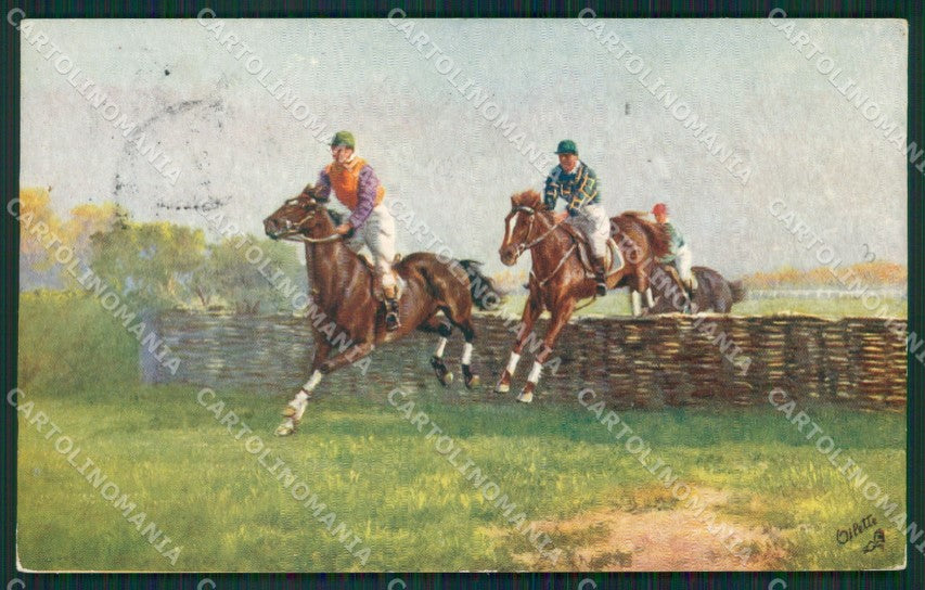 Racing Horse Jockey Raphael Tuck 9509 postcard cartolina KS6154 – fronte