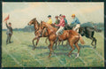 Racing Horse Jockey Relief postcard cartolina KS6159 – fronte