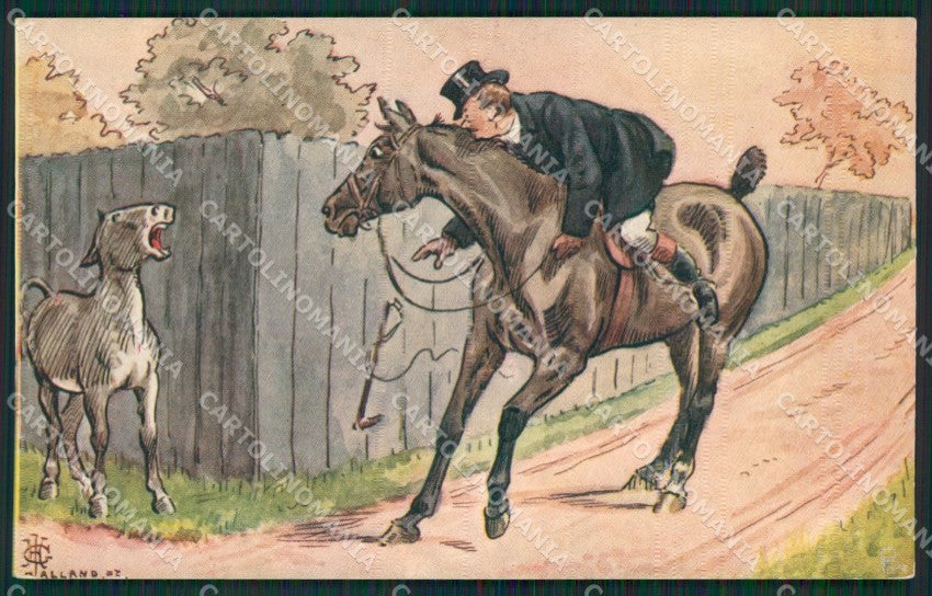 Artist Jalland Donkey Comic Horse Tuck serie 567 postcard cartolina KS6163 – fronte