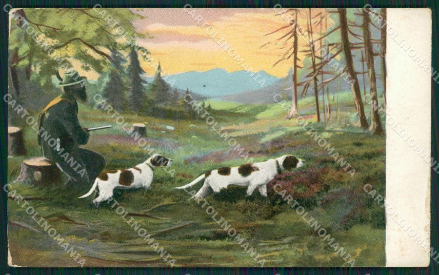 Sporting dog Hunting Caccia CREASE postcard cartolina KS6173 – fronte