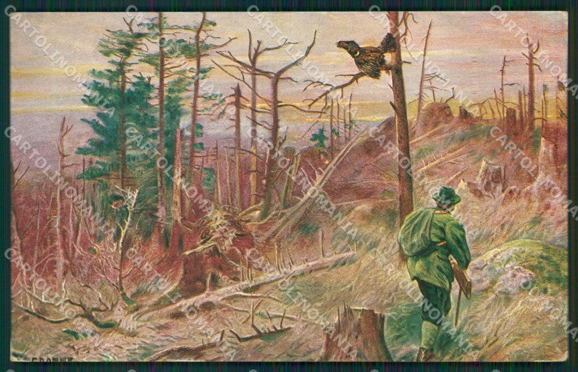 Artist Fromme Sporting dog Hunting Caccia Grouse postcard cartolina KS6203 – fronte
