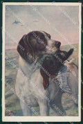 Artist Burton Sporting Partridge Pernice dog Hunting Caccia postcard KS6209 – fronte