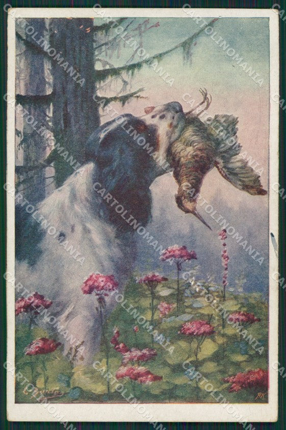 Artist Burton Hunting Beccaccia Woodcock Caccia postcard cartolina KS6210 – fronte