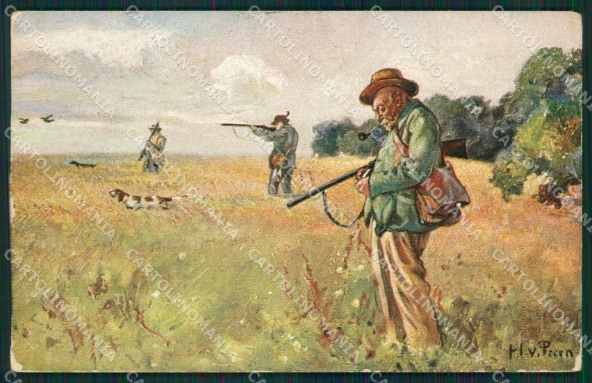 Artist Preen Sporting dog Hunting Caccia postcard cartolina KS6212 – fronte