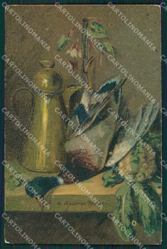Artist Boecker Hunting Caccia PFB Duck Relief postcard cartolina KS6215 – fronte