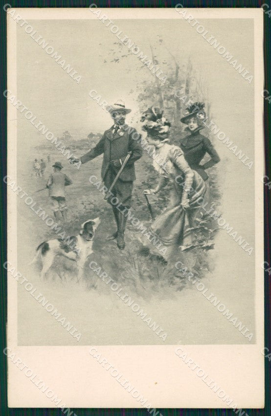 Sporting dog Hunting Caccia Viennoise Lady postcard cartolina KS6239 – fronte