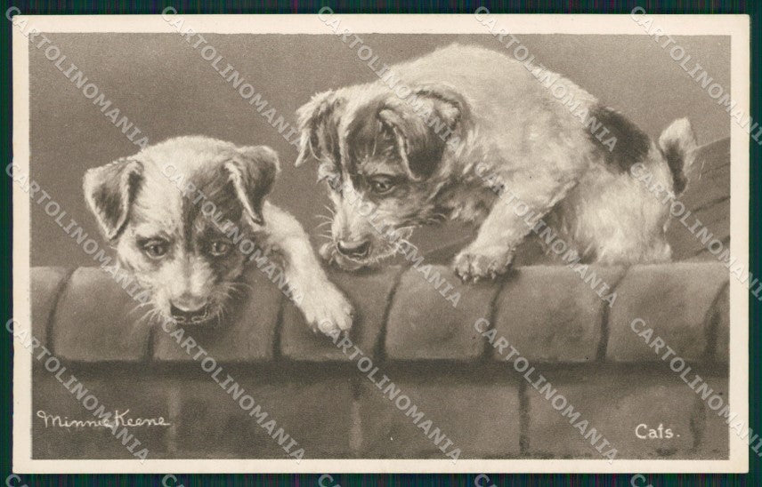 Artist Minnie Keene dog postcard cartolina KS6265 – fronte