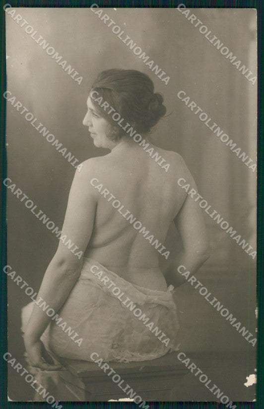 French Risque Nude Lady ABRADED BACK Real Photo postcard KS6457 – fronte