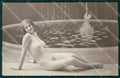 French Risque Nude Lady WHITE BACK Real Photo postcard KS6486 – fronte