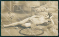 French Risque Nude Lady Corona WHITE BACK ABRADED Real Photo postcard KS6555 – fronte