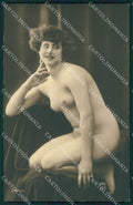 French Risque Nude Lady AN Paris J.Mandel WHITE BACK Real Photo postcard KS6575 – fronte