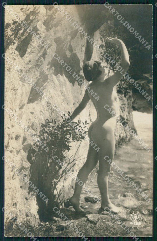 French Risque Nude Lady Noyer Open Air Real Photo postcard KS6597 – fronte