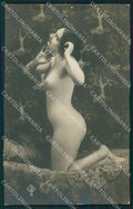 French Risque Nude Lady JB WHITE BACK ABRADED BACK Real Photo postcard KS6637 – fronte
