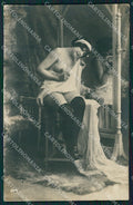 French Risque Nude Lady GP Stocking Real Photo postcard KS6711 – fronte