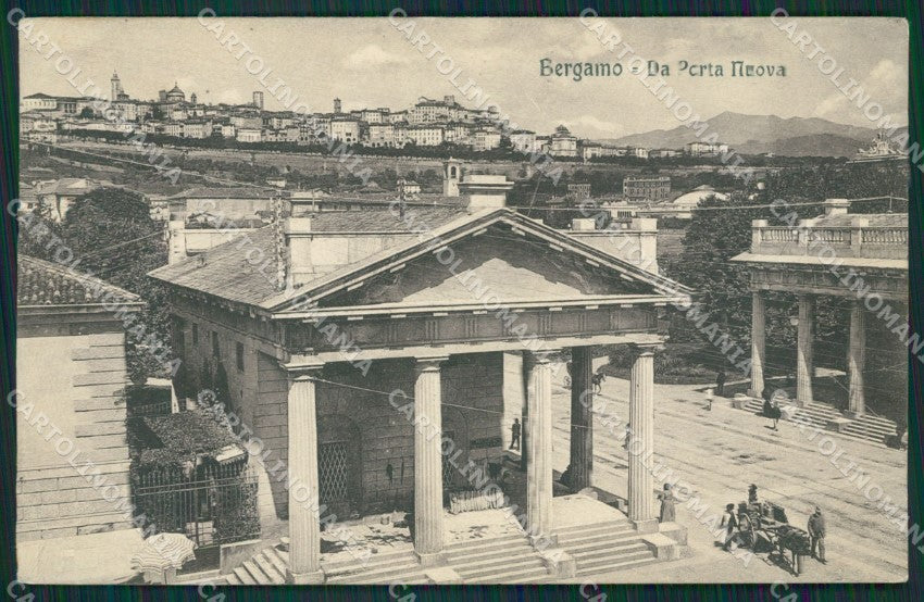 Bergamo Città Porta Nuova PIEGA cartolina KS6865 – fronte