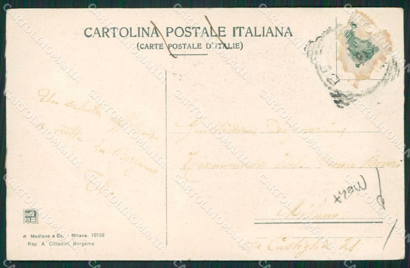Bergamo Città Porta Nuova PIEGA cartolina KS6865 – retro