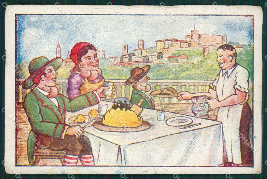 Bergamo Città Polenta Costumi STRAPPINI cartolina KS6923 – fronte