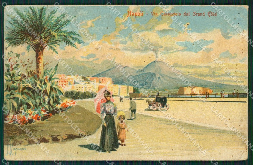 Napoli Città PIEGA Caracciolo Mapuano cartolina KS6933 – fronte