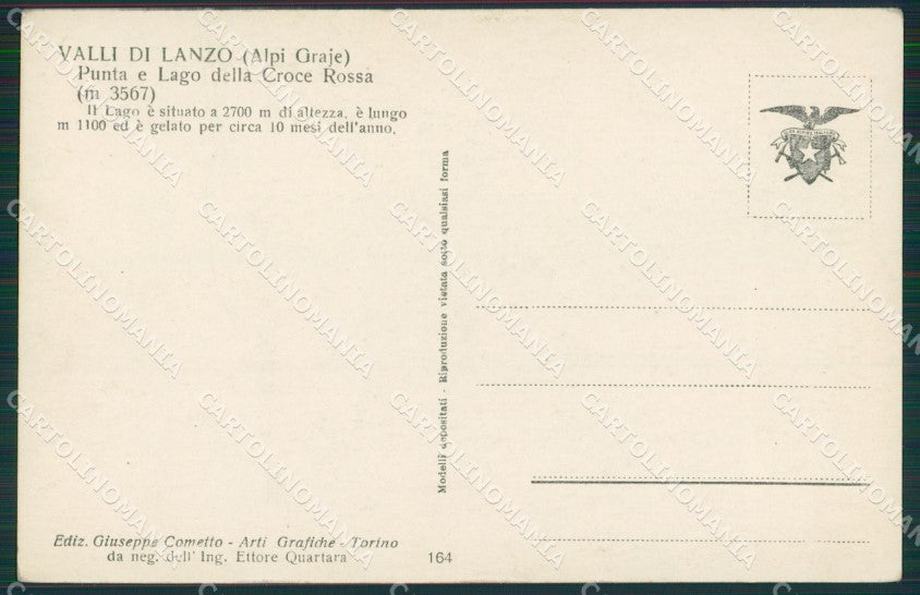 Torino Lanzo Valli di Punta Lago Croce Rossa Cometto foto cartolina KS6945 – retro