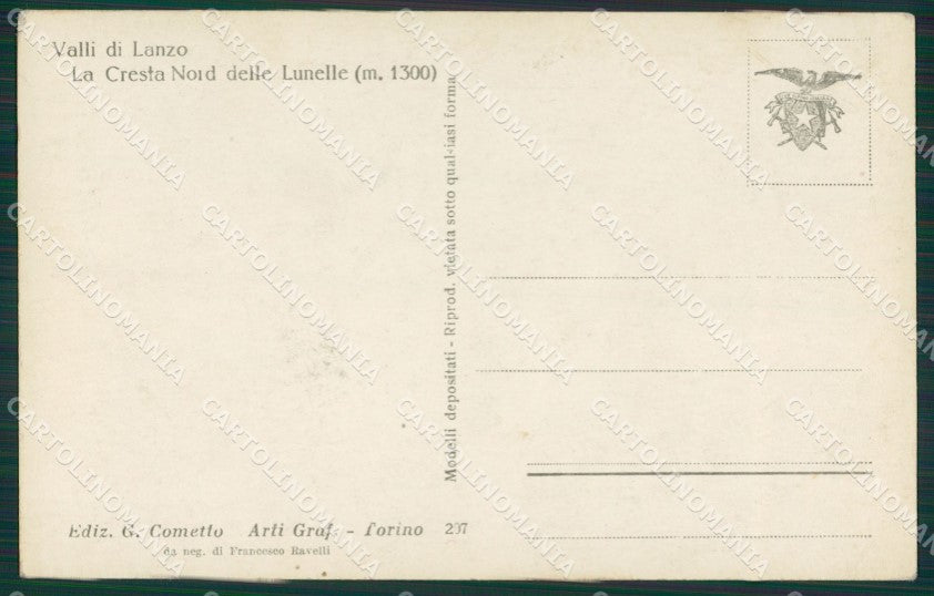 Torino Lanzo Valli di Cometto foto Cresta Nord delle Lunelle cartolina KS6954 – retro