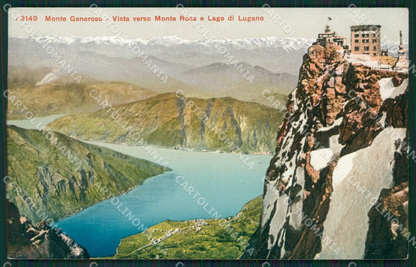 Svizzera Monte Generoso Lago di Lugano Monte Rosa cartolina KS6976 – fronte