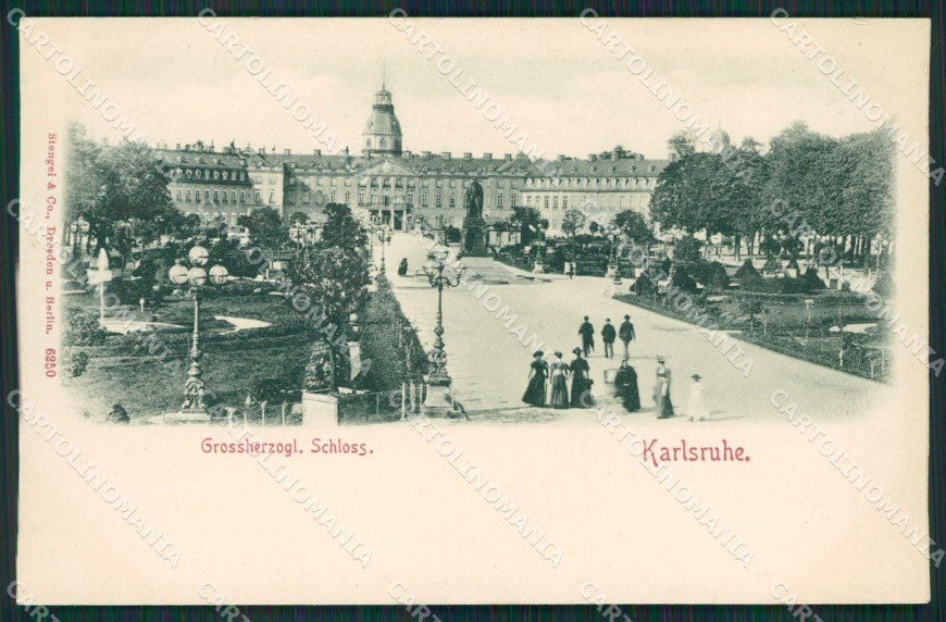 Germania Karlsruhe Rilievo Relief Stengel 6250 postcard cartolina KS6993 – fronte