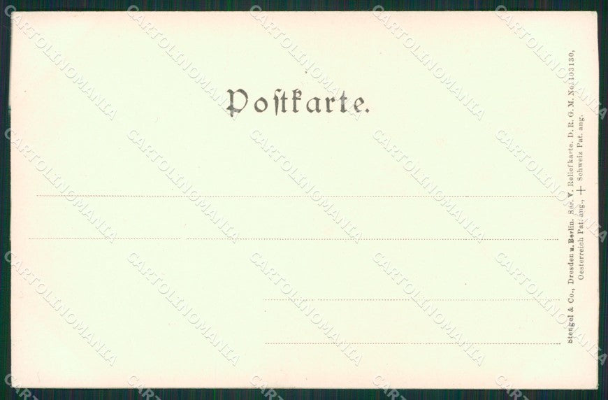Germania Karlsruhe Rilievo Relief Stengel 6250 postcard cartolina KS6993 – retro