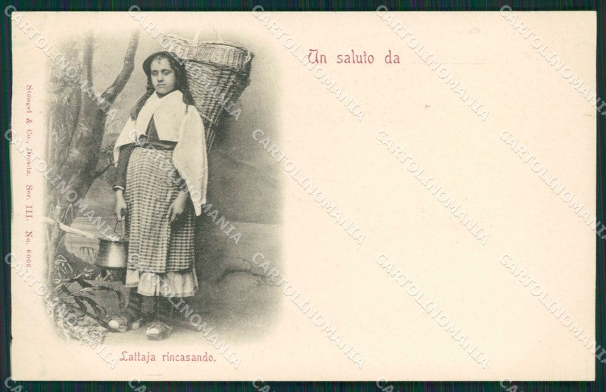 Lecco Como Costumi Lattaia Stengel 6006 cartolina KS7023 – fronte