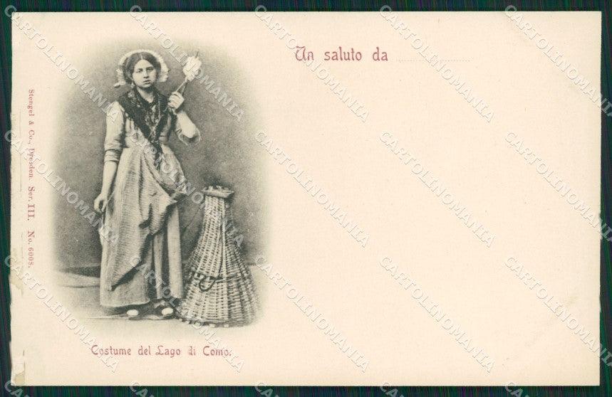 Lecco Como Costumi Brianza ABRASA Stengel 6008 postcard cartolina KS7027 – fronte