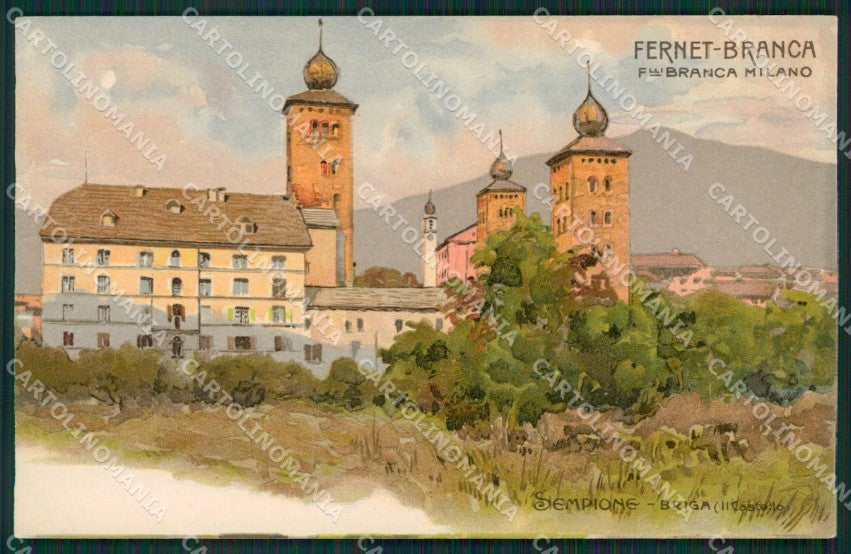 Svizzera Briga Sempione Fernet Branca Advertising Art Nouveau cartolina KS7050 – fronte